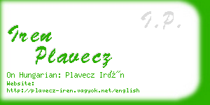 iren plavecz business card